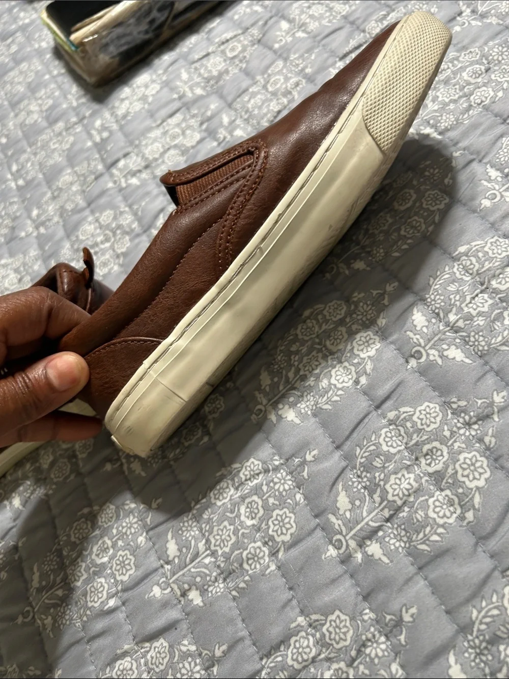 Old Navy Brown Slip-On Casual Loafers with White Sole